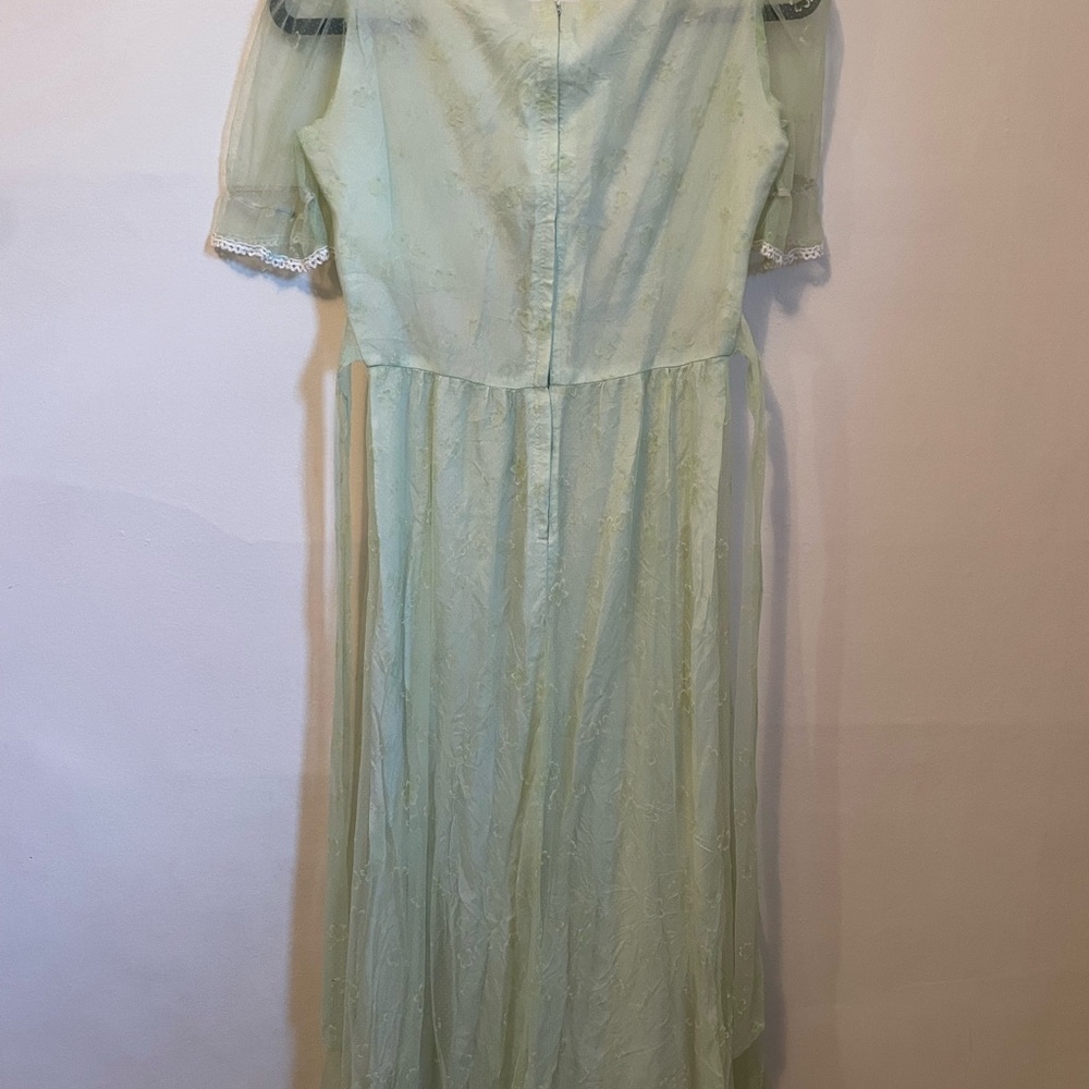 Vintage 70’s Mesh / Lace Prairie Maxi Dress - Picture 6 of 6